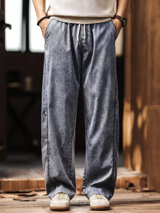 Men's Loose Straight Leg Cool Touch Stretch Lyocell Pants