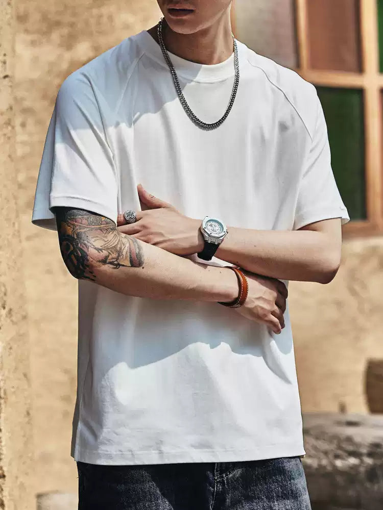 Men's Loose Crew Neck 100% Cotton Short Sleeve T-Shirt