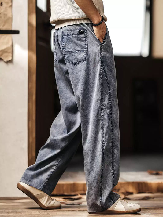 Men's Loose Straight Leg Cool Touch Stretch Lyocell Pants