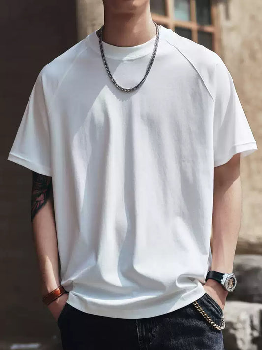 Men's Loose Crew Neck 100% Cotton Short Sleeve T-Shirt