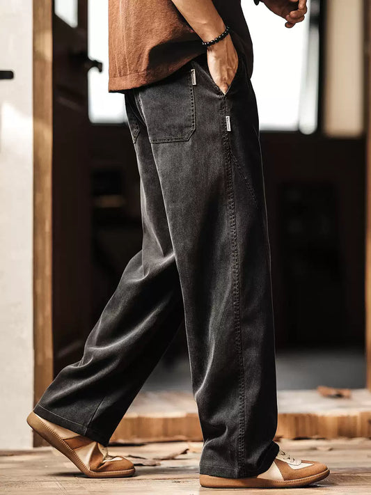 Men's Loose Straight Leg Stretch Lyocell Casual Pants