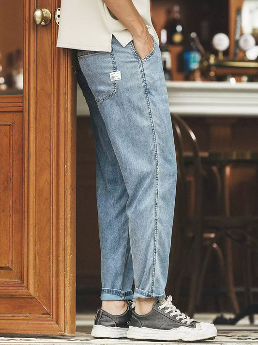 Men's Loose Tapered Stretch Lyocell Casual Pants