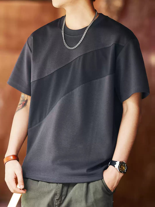 Men's Crew Neck Loose Drop Shoulder Short Sleeve T-Shirt