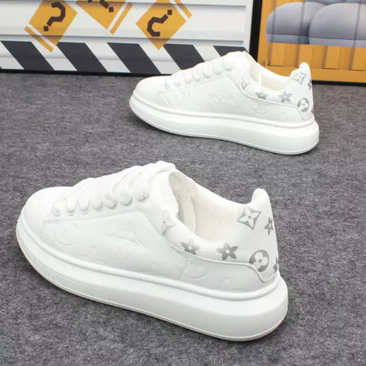 Leather Slip-On Casual Platform Sneakers
