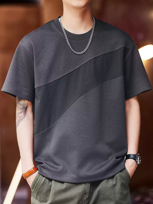 Men's Crew Neck Loose Drop Shoulder Short Sleeve T-Shirt