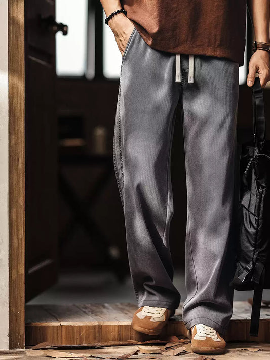 Men's Loose Straight Leg Lyocell Cool Touch Casual Pants