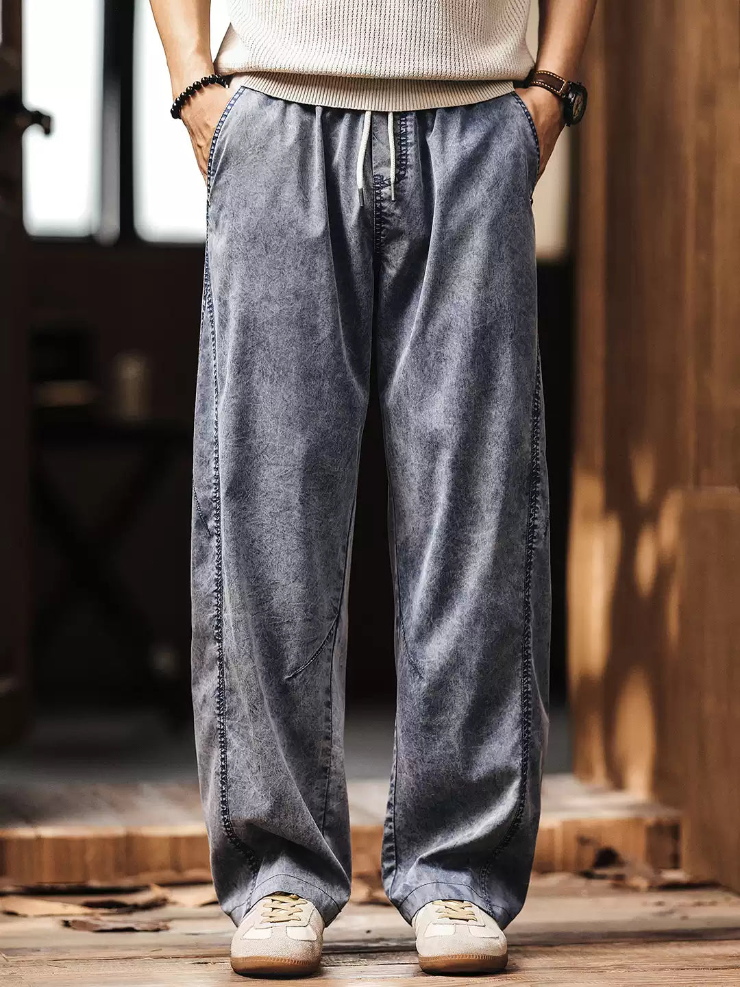 Men's Loose Straight Leg Cool Touch Stretch Lyocell Pants