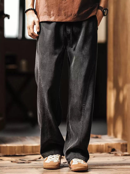 Men's Loose Straight Leg Stretch Lyocell Casual Pants