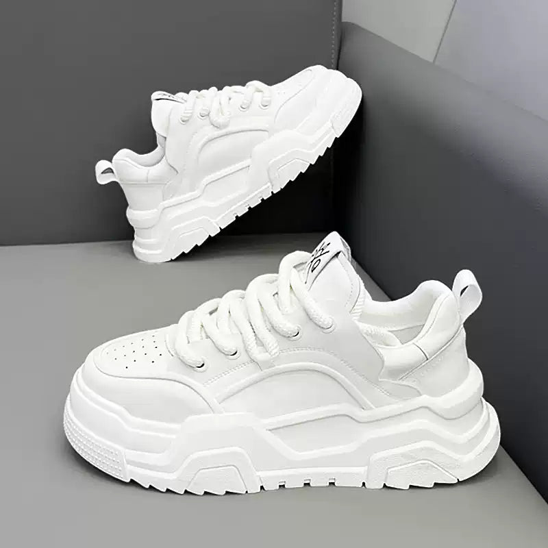 Men's Low Top Lace-Up Platform Casual Sneakers