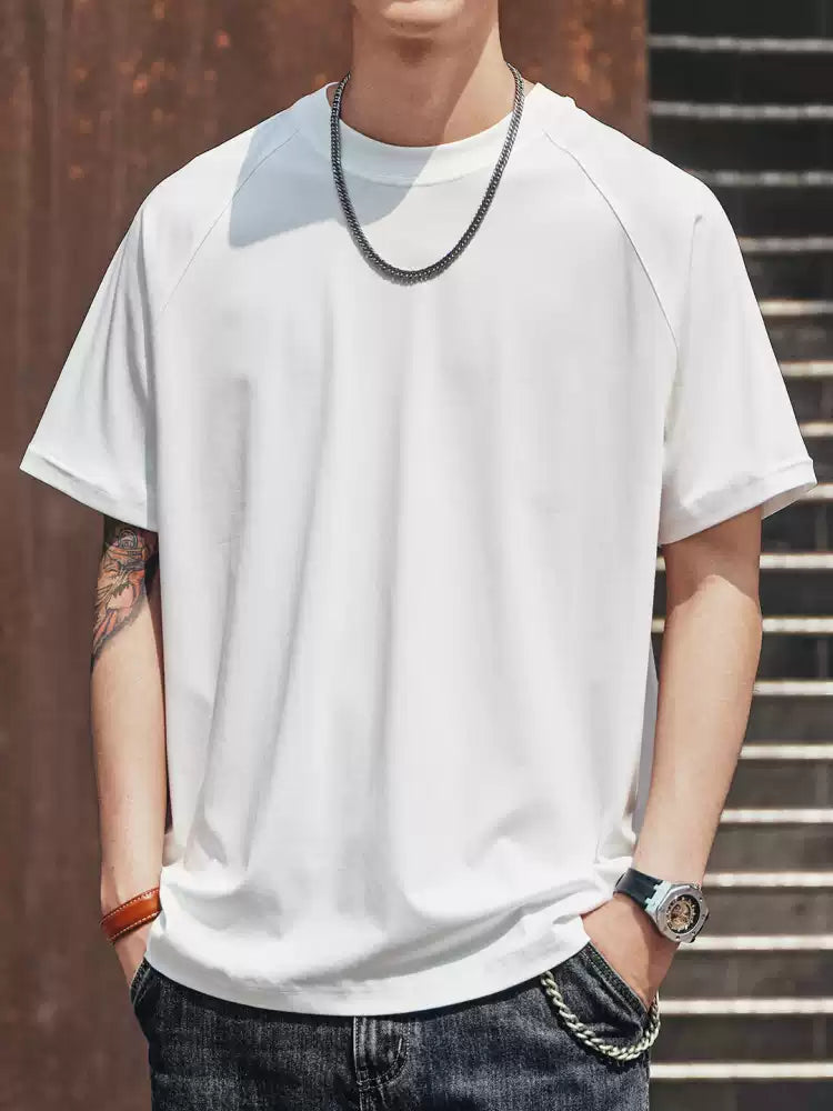 Men's Loose Crew Neck 100% Cotton Short Sleeve T-Shirt