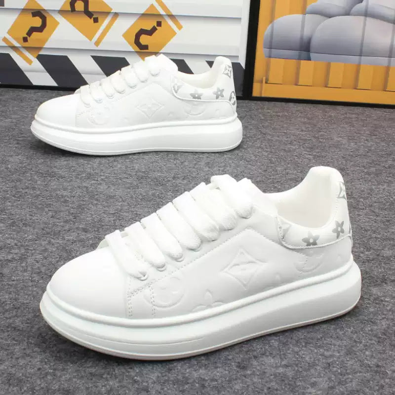 Leather Slip-On Casual Platform Sneakers