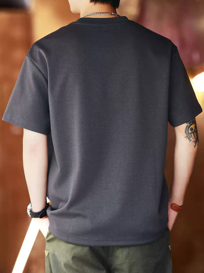 Men's Crew Neck Loose Drop Shoulder Short Sleeve T-Shirt