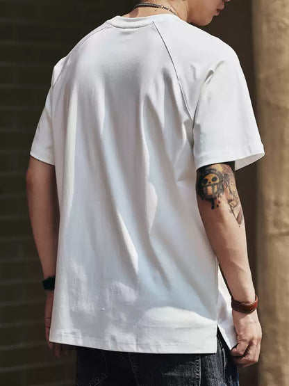 Men's Loose Crew Neck 100% Cotton Short Sleeve T-Shirt