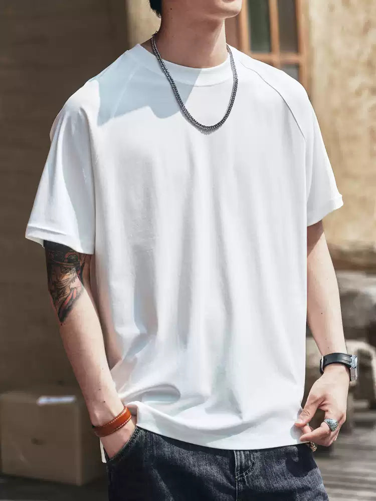 Men's Loose Crew Neck 100% Cotton Short Sleeve T-Shirt