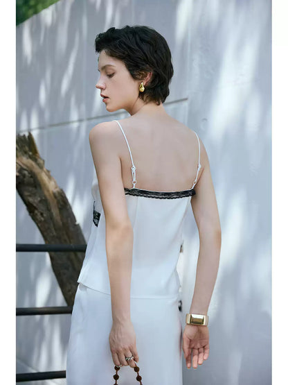 V-Neck Lace Embroidery Acetate Midi Dress