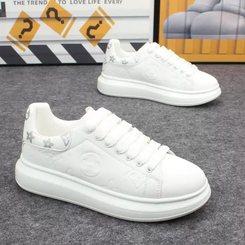 Leather Slip-On Casual Platform Sneakers