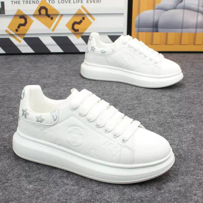 Leather Slip-On Casual Platform Sneakers