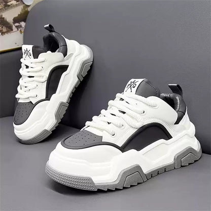 Men's Low Top Lace-Up Platform Casual Sneakers
