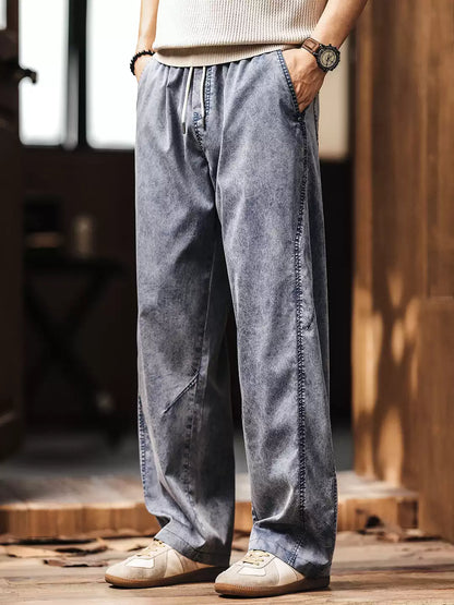 Men's Loose Straight Leg Cool Touch Stretch Lyocell Pants
