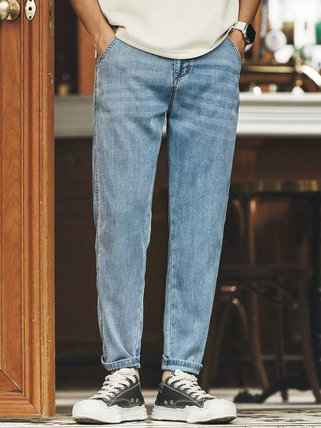 Men's Loose Tapered Stretch Lyocell Casual Pants
