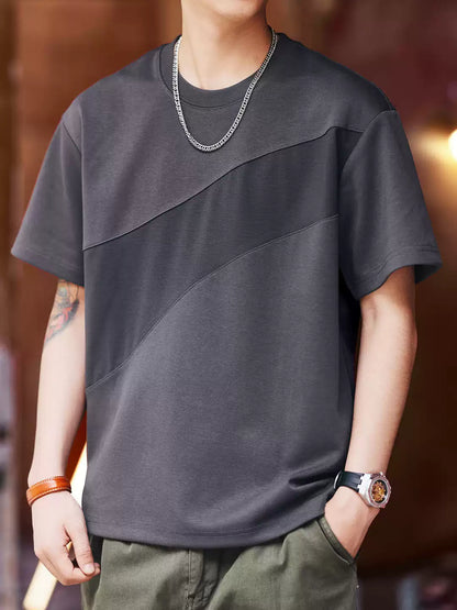Men's Crew Neck Loose Drop Shoulder Short Sleeve T-Shirt