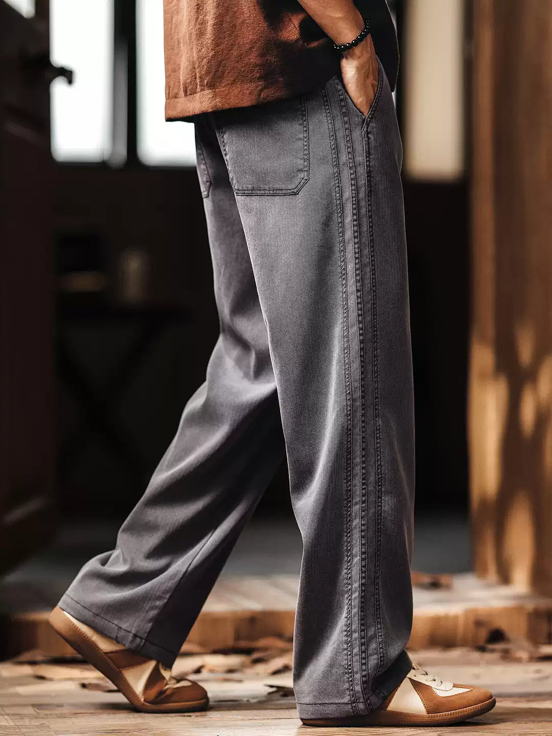 Men's Loose Straight Leg Lyocell Cool Touch Casual Pants