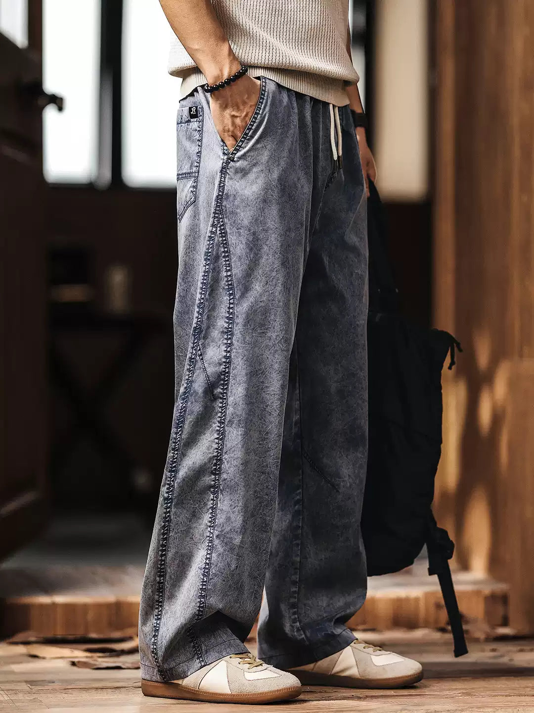 Men's Loose Straight Leg Cool Touch Stretch Lyocell Pants