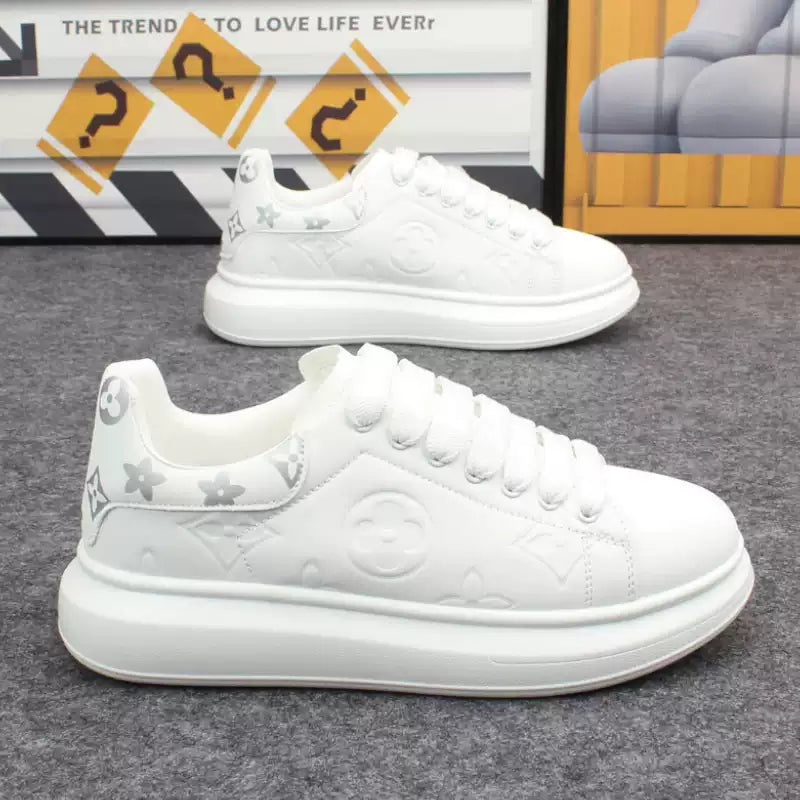 Leather Slip-On Casual Platform Sneakers